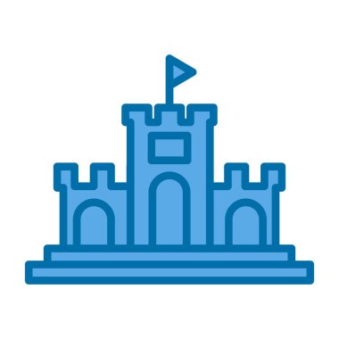 Kumdan kale simgesi, vektör illüstrasyonu basit tasarım