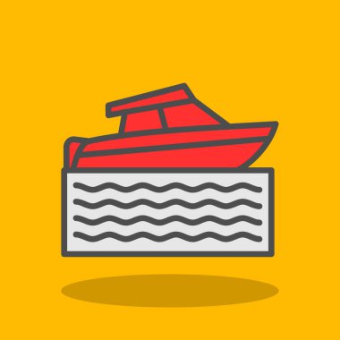 Hız teknesi ikonu vektör illüstrasyonu 
