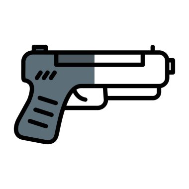 silah simgesi, vektör illüstrasyonu basit tasarım