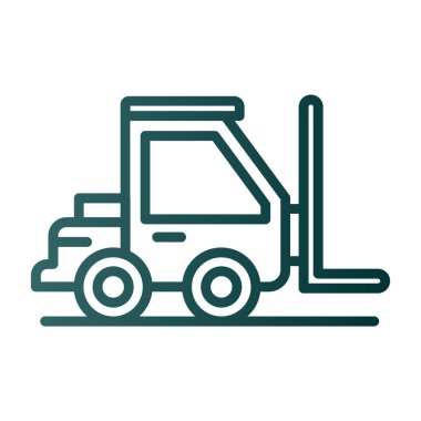 yeşil traktör simgesi, vektör illüstrasyonu