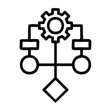 Algoritma ağ simgesi, vektör illüstrasyonu 