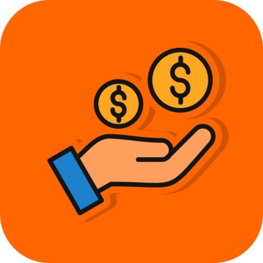 Bozuk para dolar ikonu vektör illüstrasyonu