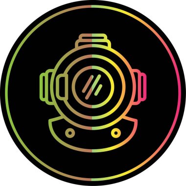 Dalış Miğferi simgesi vektör illüstrasyonu