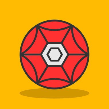 düz futbol topu simgesi, vektör illüstrasyonu