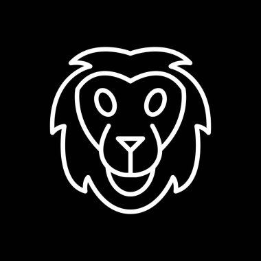 Aslan ana hatlı vektör çizimi basit tasarım
