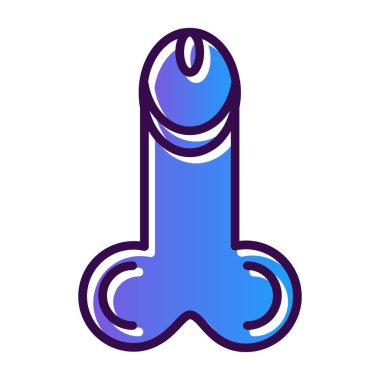 Flat penis icon, vector illustration