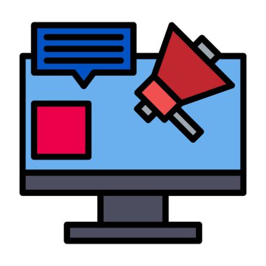 çevrimiçi web pazarlama simgesi, vektör illüstrasyon tasarımı