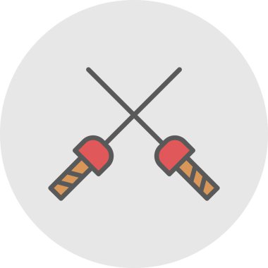 çapraz kılıçlar renkli vektör illüstrasyonu