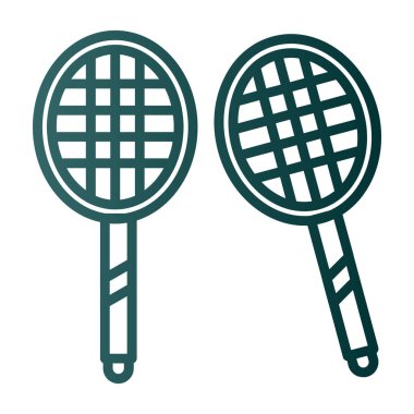 Tenis raketi ve toplarının vektör çizimi