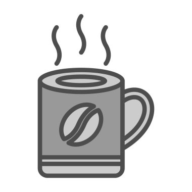 Kahve kupası ikonu. İnce çizgi tasarımı. vektör illüstrasyonu. 