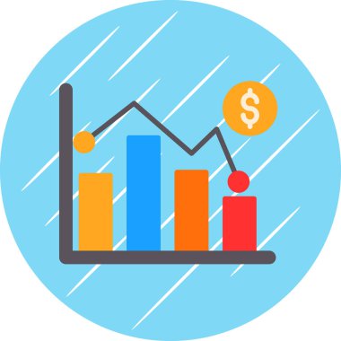 Pazar dalgalanması simgesi, vektör illüstrasyonu
