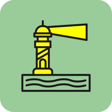 Deniz feneri. Web simgesi basit illüstrasyon