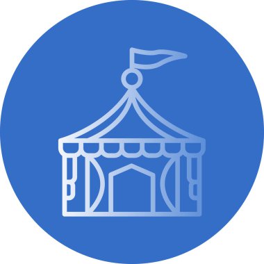 Sirk çadırı logo simgesi basit tasarım illüstrasyonu