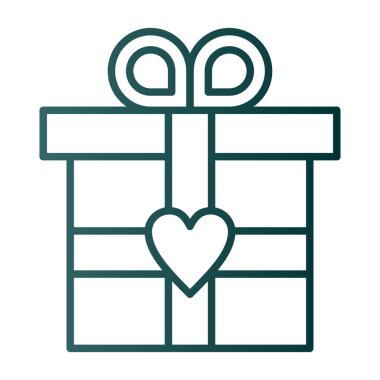 kutu hediye simgesi düz biçimli 