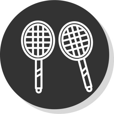 Badminton 'da. Web simgesi basit tasarım