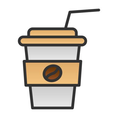 Kağıt bardak ağ simgesi, vektör illüstrasyonu. Kahve hazır. 