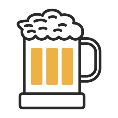 Bir bardak bira ikonu, vektör illüstrasyonu basit tasarım