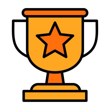 ödül yıldız kupa simgesi doldurulmuş ana hatlar biçiminde