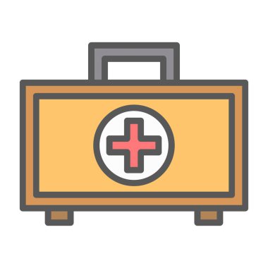 Basit düz ilk yardım çantası resimlemesi