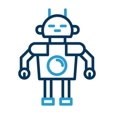 Robot simgesi, vektör illüstrasyonu basit tasarım