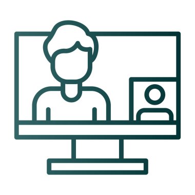 Dizüstü bilgisayar vektör simgesi kullanan adam