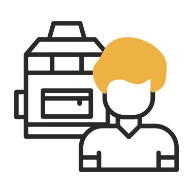 Sırt çantası simgesi, grafik tasarımı, vektör illüstrasyonu 