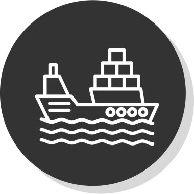 ship icon, vector illustration simple design