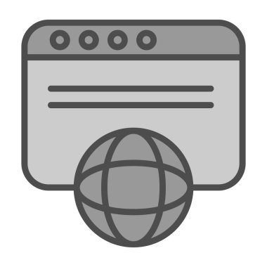 Web tarayıcı simgesi, vektör illüstrasyonu basit tasarım