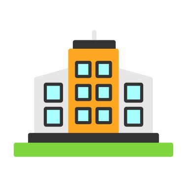 bina simgesi, basit vektör illüstrasyonu