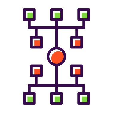 Algoritma ağ simgesi, vektör illüstrasyonu 