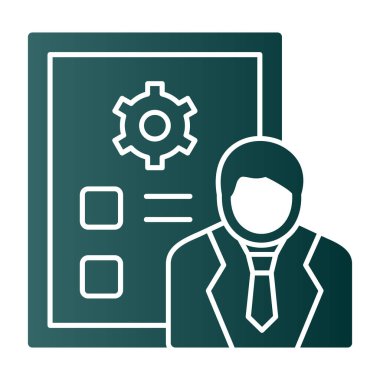 İş adamı simgesi, vektör illüstrasyonu