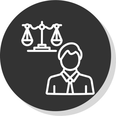 Avukat simgesi, vektör illüstrasyonu