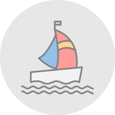 tekne ikonu vektör illüstrasyonu 