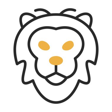 Aslan simgesi vektör illüstrasyonu basit tasarım