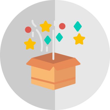 Sihirli kutu simgesi, vektör illüstrasyonu basit tasarım