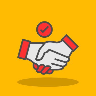 El sıkışarak kırmızı bir tabela tutuyor. düz renk vektör simgesi