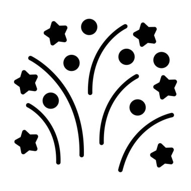 Havai fişek simgesi, vektör illüstrasyonu 