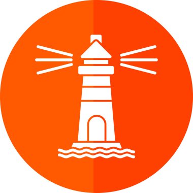 Deniz feneri. Web simgesi basit illüstrasyon