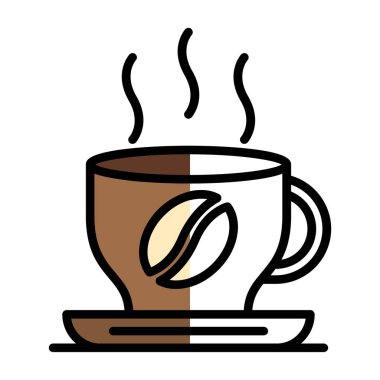 sıcak kahve simgesi, vektör illüstrasyonu