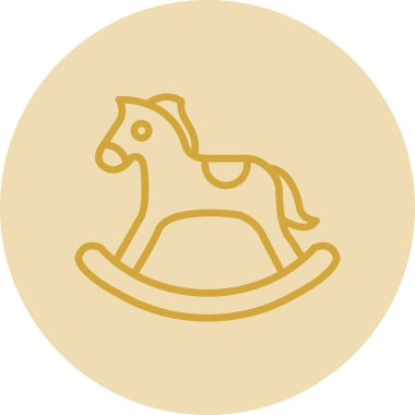 Sallanan at oyuncağı simgesi, vektör illüstrasyonu