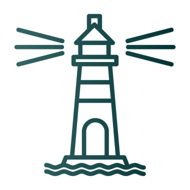 Deniz feneri. Web simgesi basit illüstrasyon