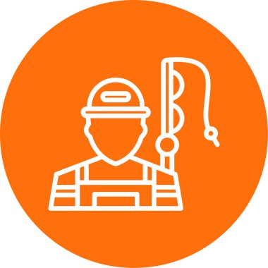 Beyaz arkaplanda balıkçı simgesi izole edildi 