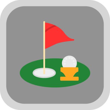 Golf ikonu. Web için golf vektör simgelerinin düz çizimi