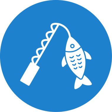 balıkçılık simgesi vektör taslağı çizimi 