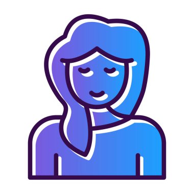 kız simgesi, vektör illüstrasyonu 