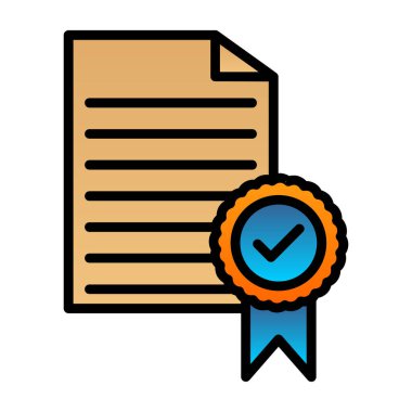 diploma simgesi, vektör çizimi