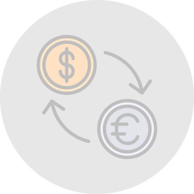 para birimi değişim simgesi, vektör illüstrasyonu basit tasarım