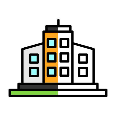 bina simgesi, basit vektör illüstrasyonu