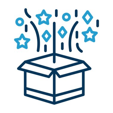 Sihirli kutu simgesi, vektör illüstrasyonu basit tasarım