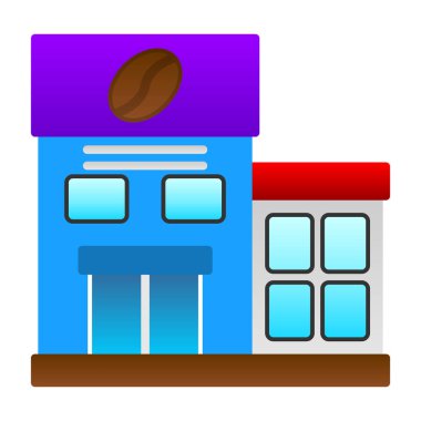 Kafe binası simgesi, vektör illüstrasyon tasarımı